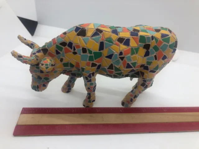 Cow Parade Moozaic #9143 Mosaic Cow Figurine 2002 Westland Giftware EUC No Box