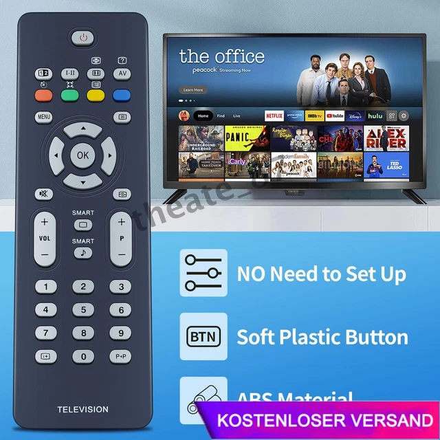Telecomando Sostitutivo VINABTY RC00246P Per TV Hanspree - Compatibile Con Modelli Originali, Pronto All'Uso