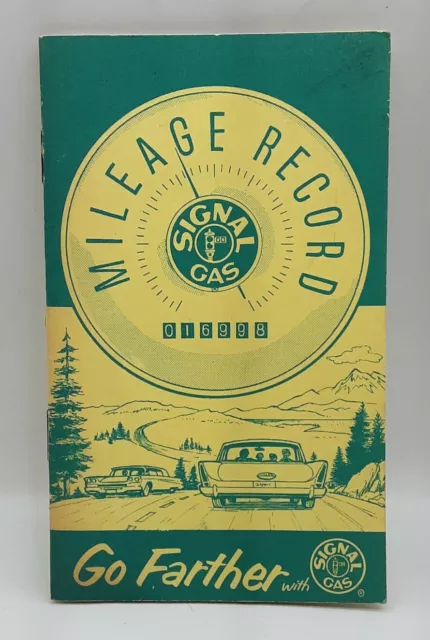 NOS Vintage Signal Gas Service Station Mileage Record Booklet AD 61 Credit