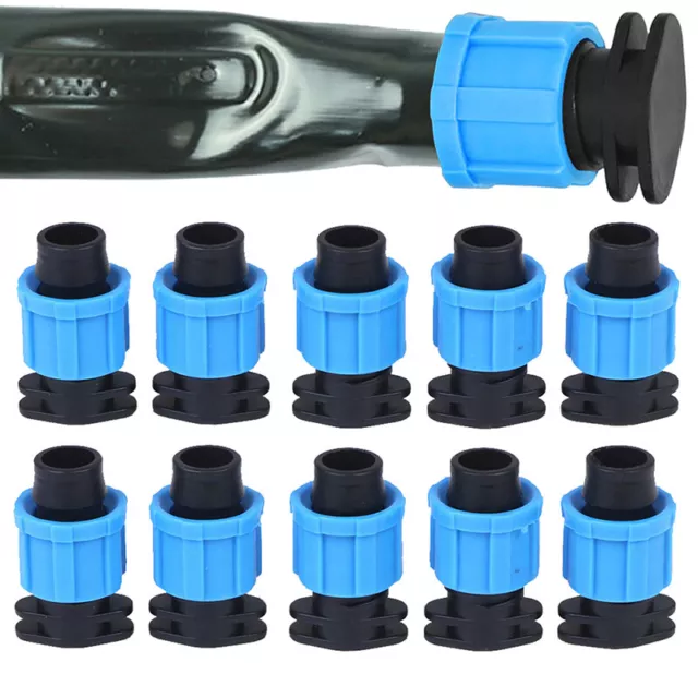 10PCS 16mm Drip Irrigation Tape End Plug Pipe Fitting Connectors Thread L .Q1