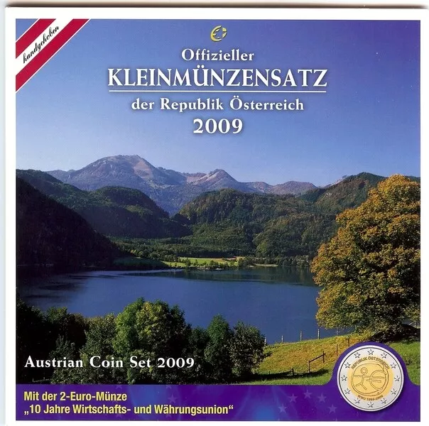 KMS, Eurokursmünzensatz 2009 aus Österreich, handgehoben, original, st, BU