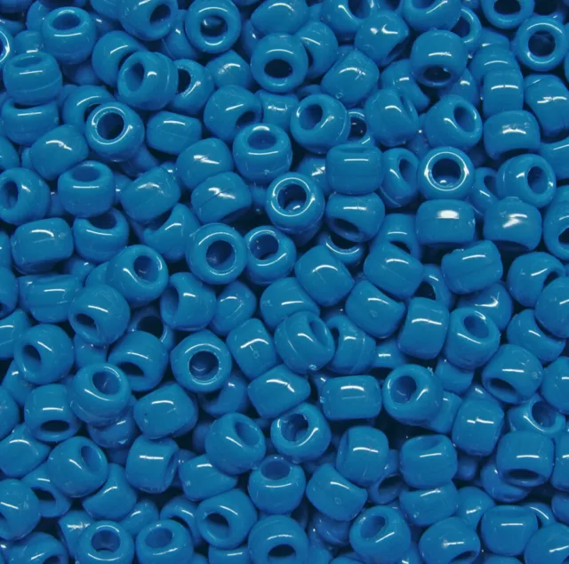 Dark Turquoise 9x6mm Pony Beads 500pc - Jolly Store Crafts - made in America