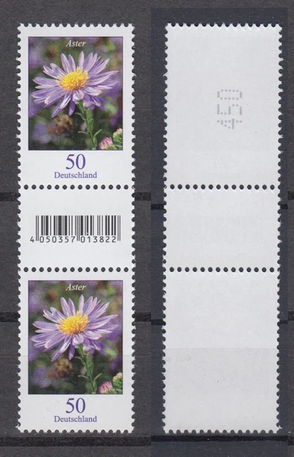 Bund 2463 EAN-Code RM gerade Nr. Zwischenstegpaar Herbstaster 50 Cent **