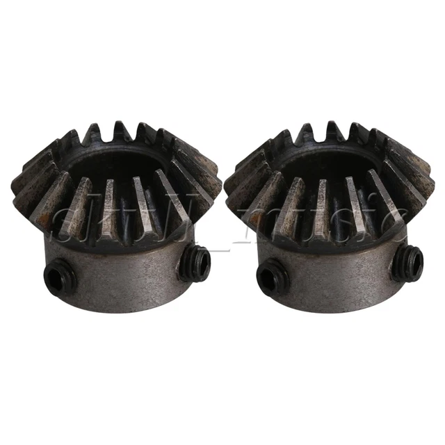 2PCS 12mm Hole Diameter 45# Steel Tapered Bevel Gear 1.5 Module 16 T