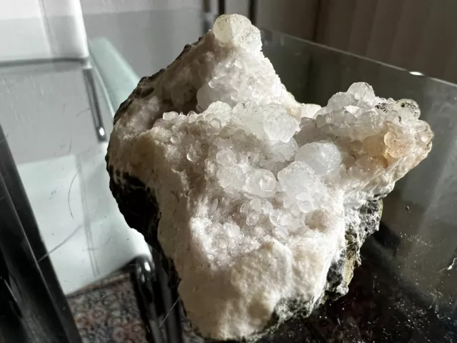 Bergkristall-Druse,Quarz Calcit?,235 Gramm,über 50 Jahre alt,Sammlerauflösung,