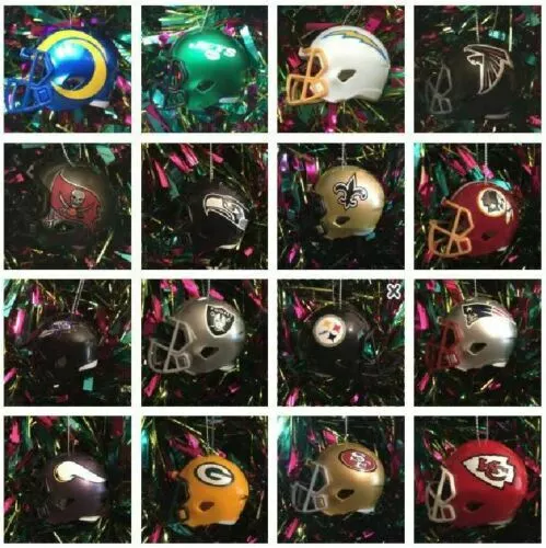 Football Helmet Holiday Ornament Nfl & Ncaa  Pick Your Team & Cord Color