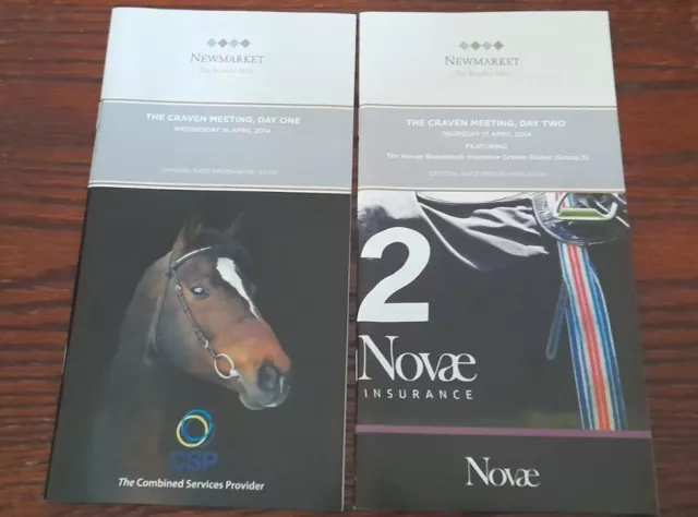 Newmarket Race Cards The 2014 Craven Meeting - April 16Th & 17Th, Both Days
