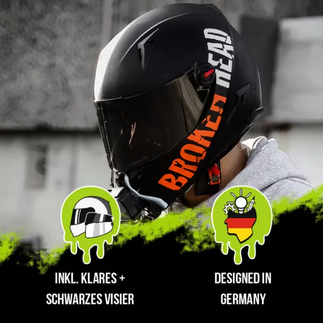 Broken Head (AUSLAUFARTIKEL) BeProud Orange Motorradhelm + Schwarzes Visier 2