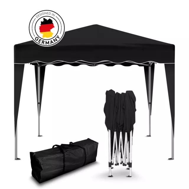 Falt Pavillon 100% WASSERDICHT Dachmaß 3x3m Party Garten Zelt Pavillion schwarz