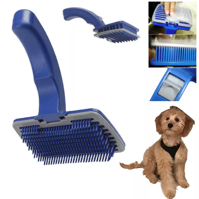 Pet Dog Cat Grooming Self Cleaning Slicker Brush Comb Shedding Tool Hair Fur