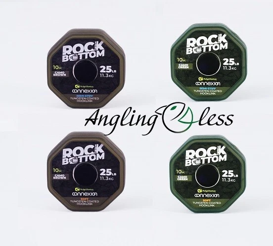 RidgeMonkey Connexion Rock Bottom Tungsten Coated Hooklink NEW Carp Fishing