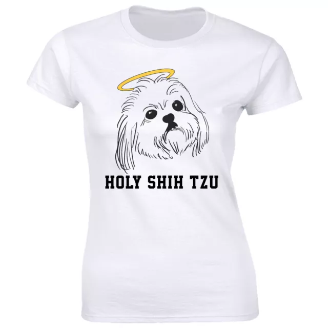 Holy Shih Tzu with Halo Funny Dog Lover T-Shirt for Women