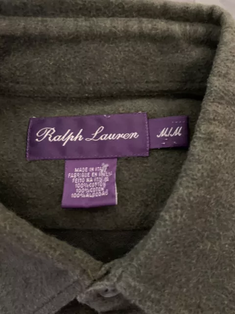 RALPH LAUREN Size M Purple Label Men’s Soft Texture Shirt Made In Italy Cotton