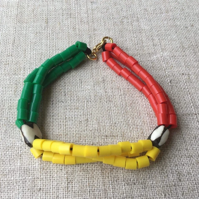 Rasta/Reggae with plastic beads bracelet RLW164