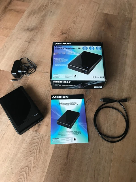 12V Netzteil Kompatibel Für Medion HDDrive2Go Ultra Speed 1TB Externe Festplatte