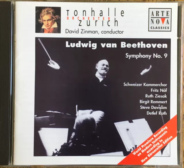 EUR　Tonhalle　PicClick　Zürich・CD　BEETHOVEN・SYMPHONIE　15,46　Zinman:　℗1999・NM!　NO.　IT　9・DAVID　Orchester