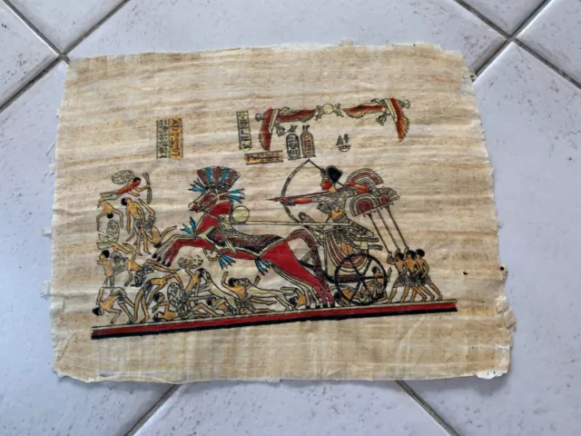 Original Ägyptisches Papyrus Bild Handcoloriert Größe 32 X 42 ( 7 )