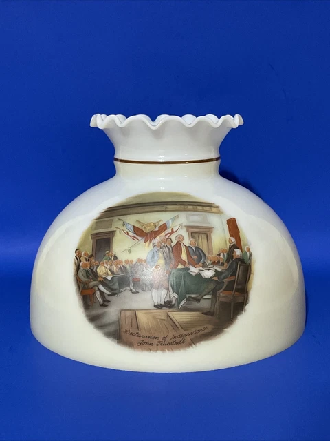 Vintage GWTW 10" Fitter Revolutionary War Oil Or Electric Glass Dome Lamp Shade