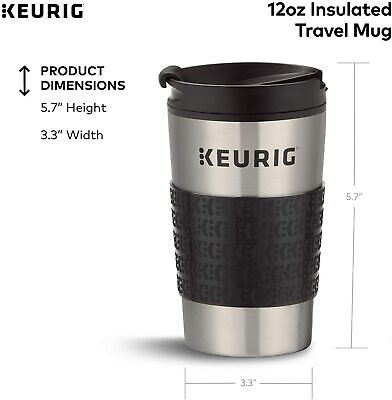 Keurig Travel Mug Fits K-Cup Pod Coffee Maker, 12 oz, Stainless Steel