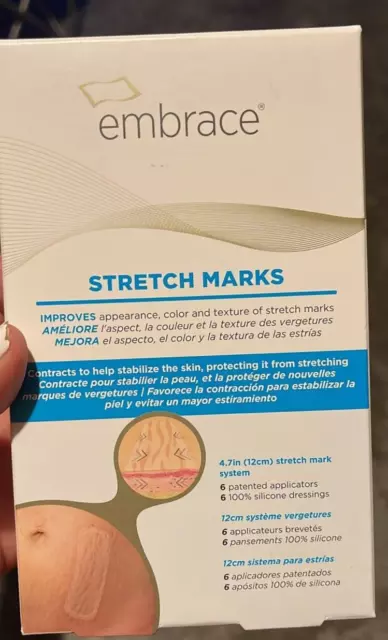 Embrace Stretch Marks Scar Treatment, Silicone Sheets for Red and Pink Stretch M