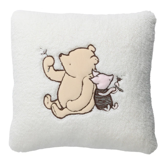 Lambs & Ivy Storytime Pooh Soft Sherpa Nursery Throw Pillow - Cream