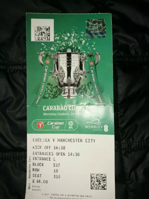 2018/19    Chelsea    v    Man City    League Cup Final    24/2    EXCELLENT