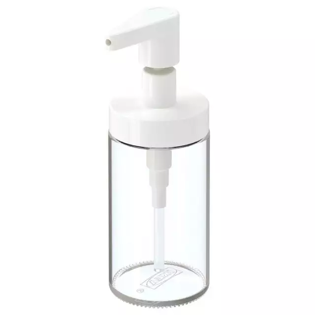 IKEA TACKAN Soap Dispenser with pump Easy Refilling Glass White