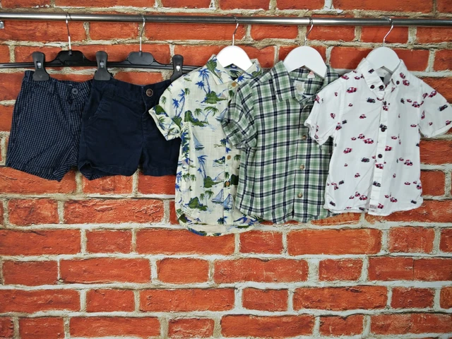 Baby Boy Bundle Age 12-18 Months Next Gap Chino Shorts Checked Shirt Set 86Cm