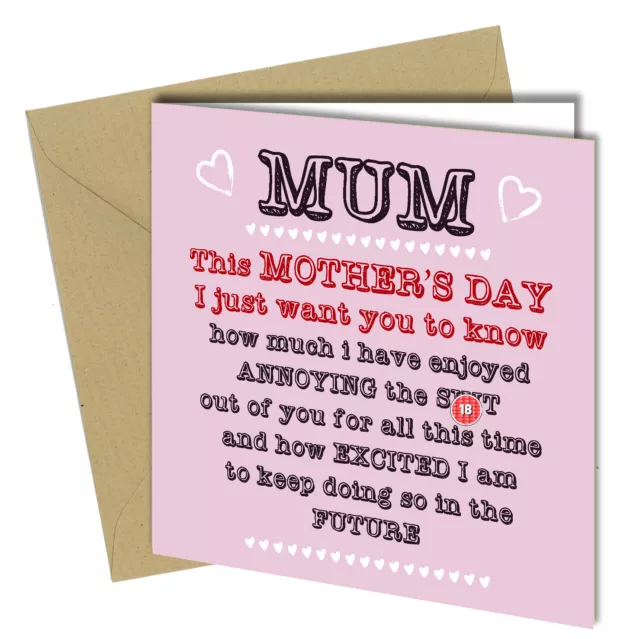 #481 MOTHERS DAY CARD Rude / Funny