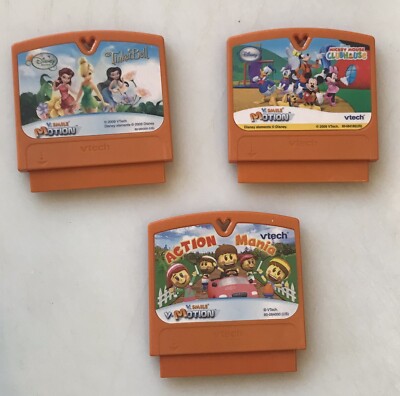 VTECH VMOTION VSMILE Disney princess tinkerbell cartridge Mickey Mouse ...