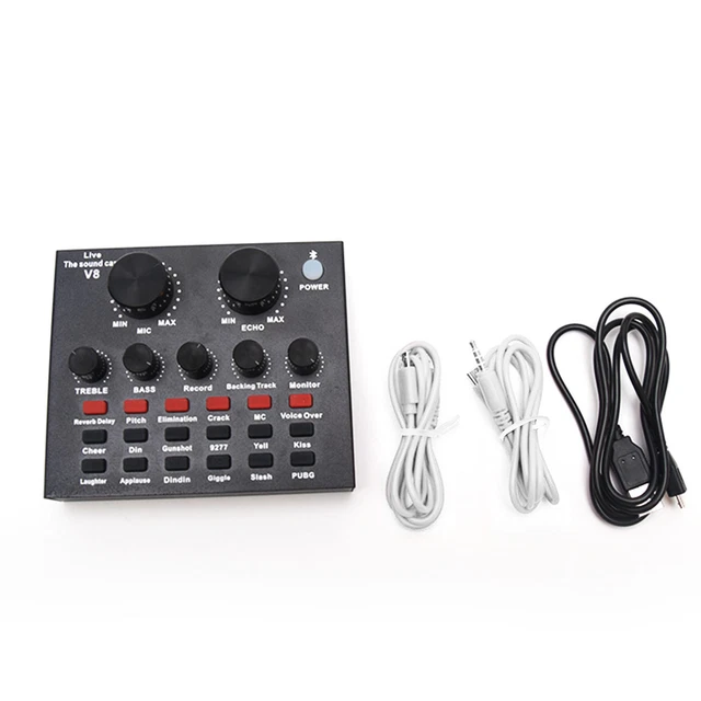 Karaoke Live Sound Card microphone Computer Phone Webcast Audio Mixer