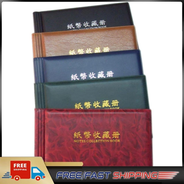 20 Pages Paper Money Currency Banknote Collection Book Storage Album