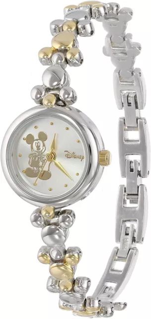 Women's MCK962 Disney Mickey Mouse elegant Two Tone Thin Bracelet Watch