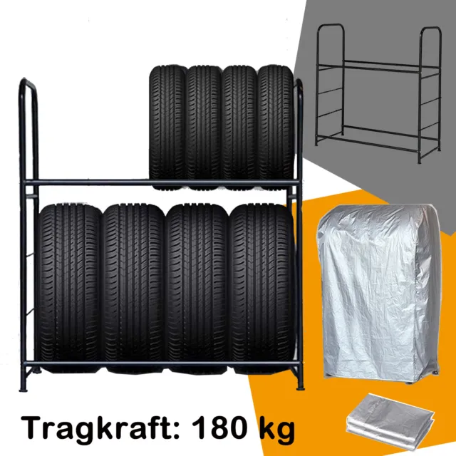 Soporte para neumáticos 4/8 estantería para neumáticos estantería de taller estantería de almacenamiento taller 180 kg
