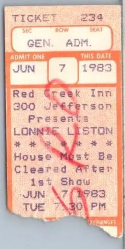 Vintage Lonnie Liston Smith Ticket Stub June 7 1983 St. Louis Missouri