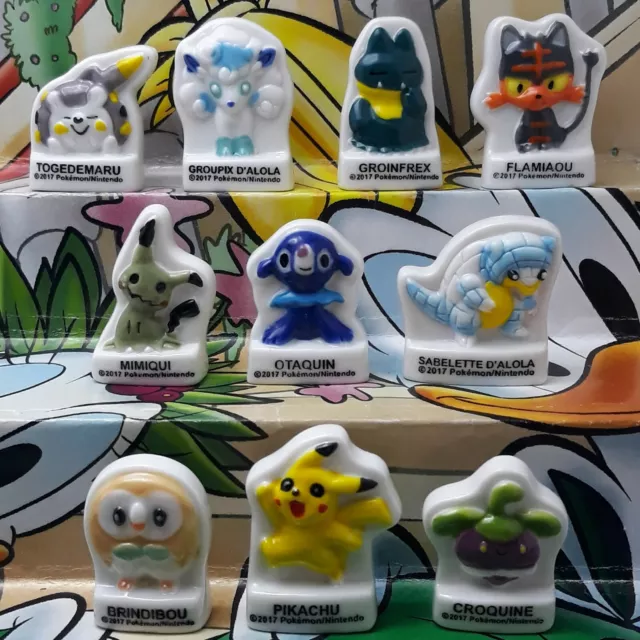Coffret collector de 10 fèves en porcelaine Pokemon + 1 sujet