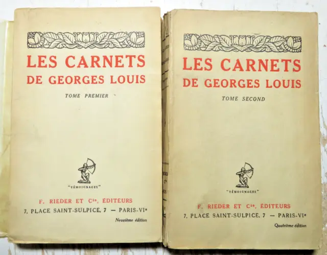 Russie/Les Carnets De Georges Louis/Ambassadeur/Ed Rieder/1926/Louys