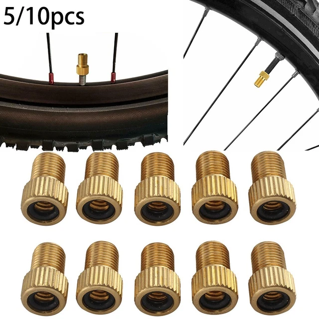 Lot De 2 Adaptateurs De Valve Vélo - Dunlop Français Vers Valve Auto (Schrader) - Laiton - Charmate