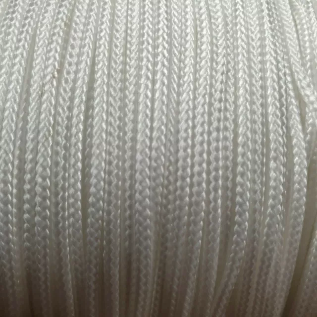 4mm  White Braided CORD - 2m 5m 10m 15m 20m - TWINE STRING STRONG PULL ROPE DIY