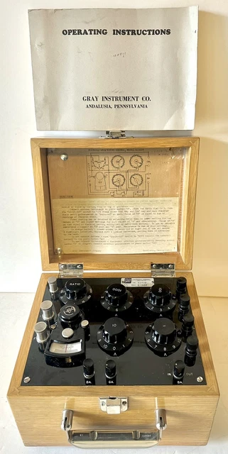 Vintage Gray Instrument Co. Portable Wheatstone Bridge Model E-3107 Meter