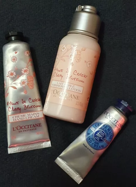 🔶️L’occitane Lot#2 Cherry Blossom Shimmering Lotion 75Ml Hand Cream 30Ml  +10Ml