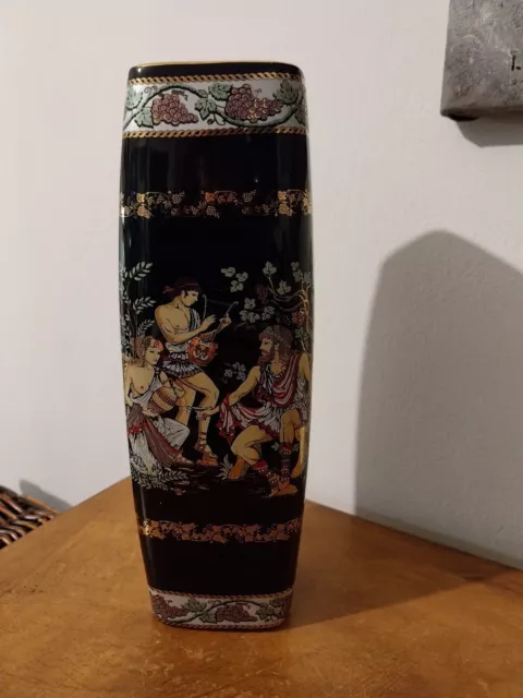 Adis Hand Made Greek Ceramic Vase 24k Gold Excellent Large