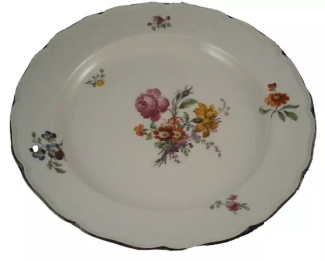 Antique 18thC KPM Berlin Porcelain Floral Plate Flowers Porzellan Teller Blumen