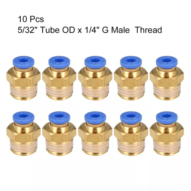 10pc 1/4"G Male Straight Wire 4mm Push Quick Fitting Tire Fitting 3