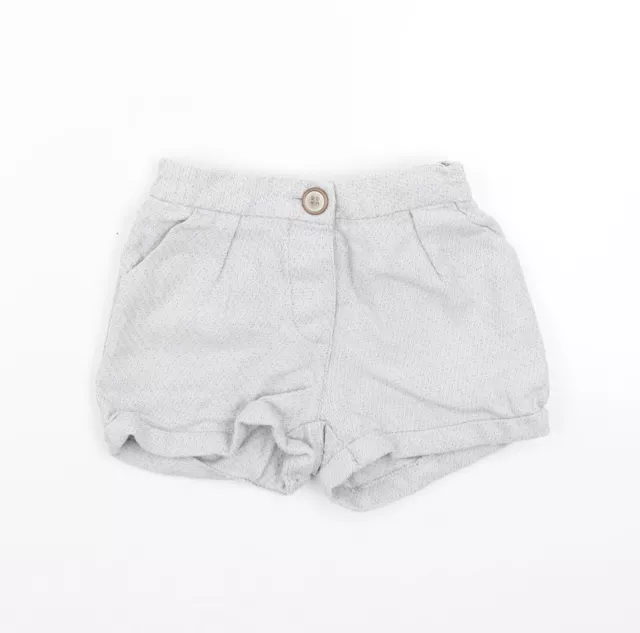 NEXT Girls Grey Cotton Bermuda Shorts Size 4-5 Years Regular