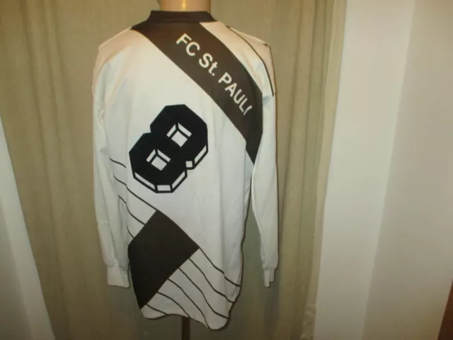 FC St.Pauli Puma Langarm Matchworn Trikot 1990/91 "Deutscher Ring" + Nr.8 Gr.L