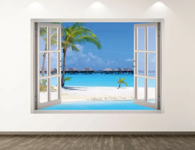 Summer Beach Wall Decal Art Decor 3D Window Ocean Mural Kids Room Sticker BL247