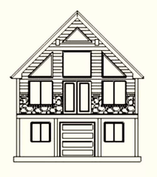 24 x 32 Cabin Plans with Loft, Basement and Porch