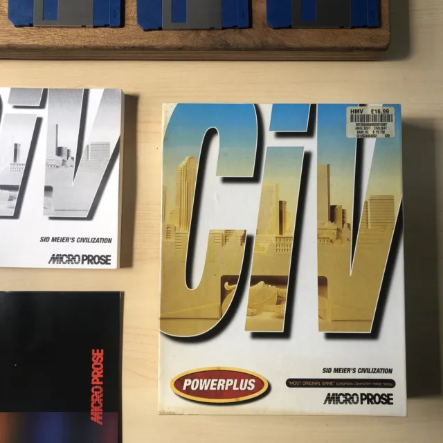 CIV, Sid Meiers Civilization Amiga Game, in original packaging with manuals.
