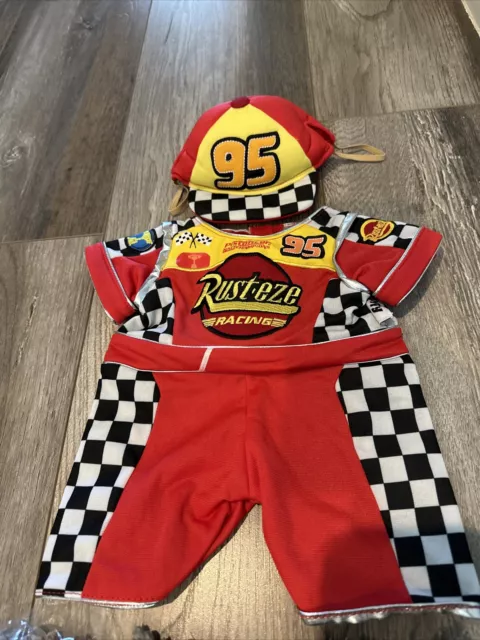 Disney Parks Duffy the Bear Lightning McQueen Outfit Costume 17” Plush